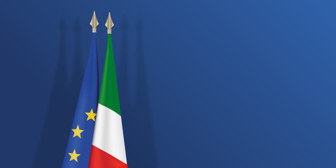drapeau - Italie - Europe - italien - européen - présentation - fond - économie - politique - migrant © pict rider