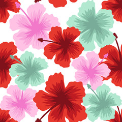 Seamless Pattern Summer Floral Design With Beautiful Flower and other vegetation and plantation