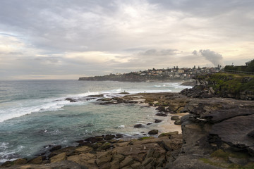 Australian beach front and city bondi beach