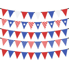 USA hanging bunting flags