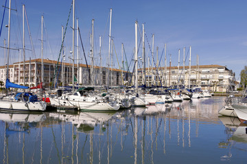 Port of Rochefort, a commune in southwestern France on the Charente estuary. It is a sub-prefecture of the Charente-Maritime department. - obrazy, fototapety, plakaty
