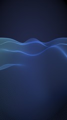 Abstract landscape on a blue background. Cyberspace grid. Hi-tech network. 3d technology illustration. Vertical image orientation. 3D illustration