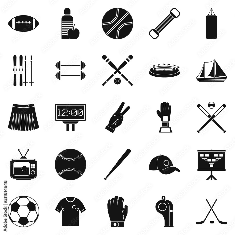 Poster trained person icons set. simple set of 25 trained person vector icons for web isolated on white bac