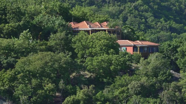 Aerial of luxury apartment, house - Caribbean Island, Antigua