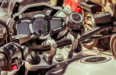 motorcycle control panel with speedometer dashboard, speed meter