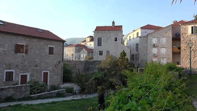 Residential houses in Budva Old town. Montenegro
