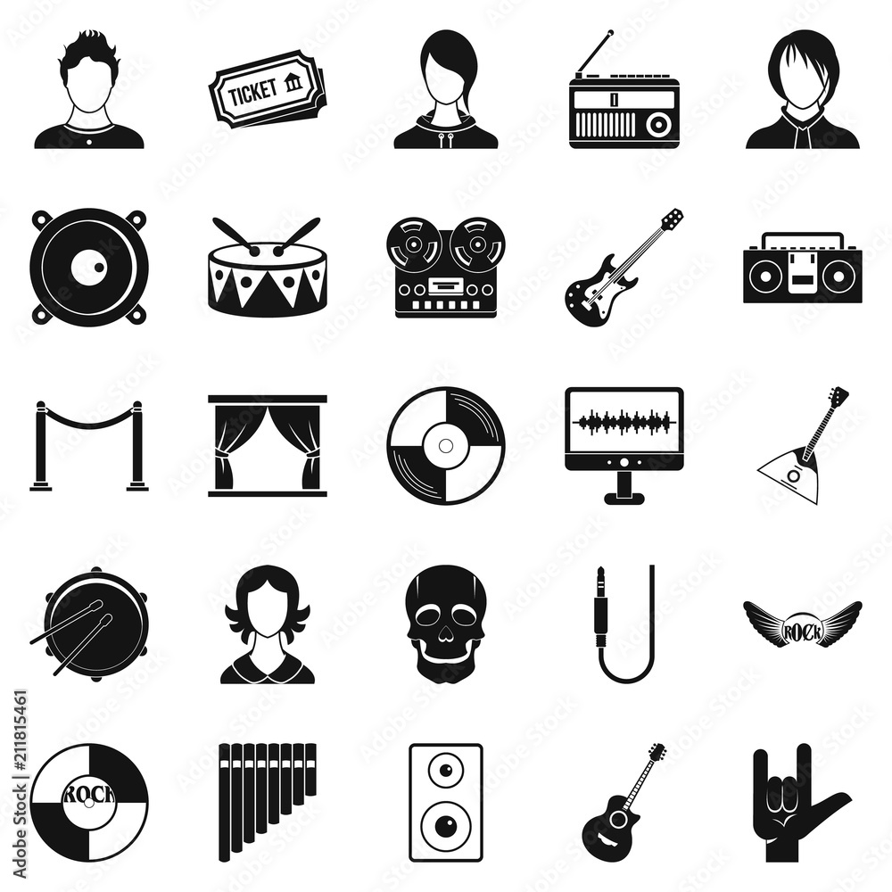 Poster audience icons set. simple set of 25 audience vector icons for web isolated on white background