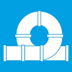 Playground slider water tube icon white isolated on blue background vector illustration