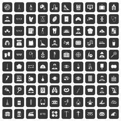 100 profession icons set in black color isolated vector illustration