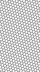 Black honeycomb on a white background. Isometric geometry. Vertical image orientation. 3D illustration