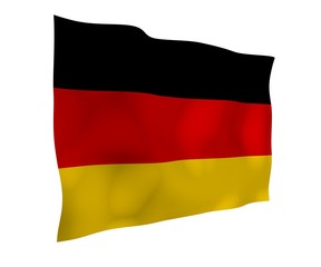 Flag of Germany. Wide format 3D illustration. State symbol of the Federal Republic of Germany. 3D rendering