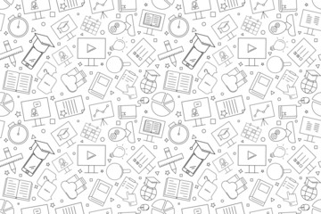 Vector Online course pattern. Online course seamless background