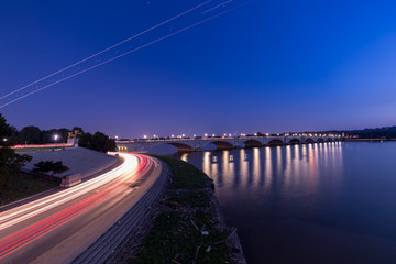 airplane light trail