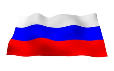 Waving flag of the Russian Federation. The National. State symbol of the Russia. 3D illustration