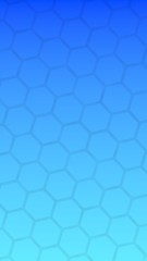 Translucent honeycomb on a gradient blue sky background. Perspective view on polygon look like honeycomb. Isometric geometry. Vertical image orientation. 3D illustration