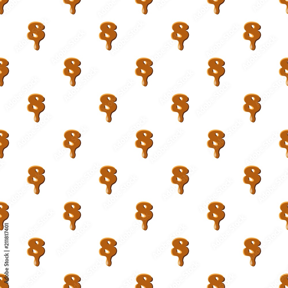 Poster number 8 from caramel pattern seamless repeat in cartoon style vector illustration