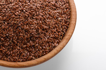 natural grain of flax on a white acrylic background
