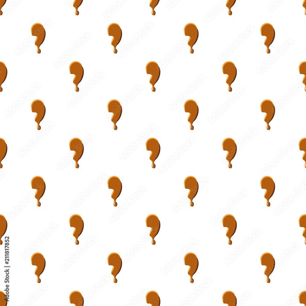 Poster comma from caramel pattern seamless repeat in cartoon style vector illustration