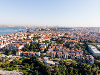 Fototapeta premium Aerial Drone View of Kadikoy Moda Seaside in Istanbul
