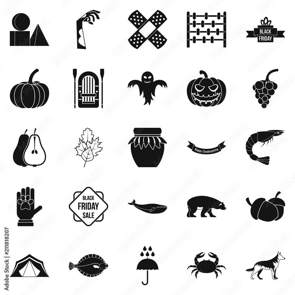Aufkleber leaf fall icons set. simple set of 25 leaf fall vector icons for web isolated on white background