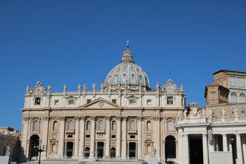 Fototapeta na wymiar The St. Peter's Basilica in Vatican City, Rome Italy