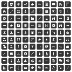 100 smuggling  icons set in black color isolated vector illustration