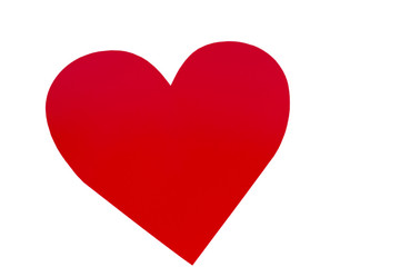 Red heart on white background