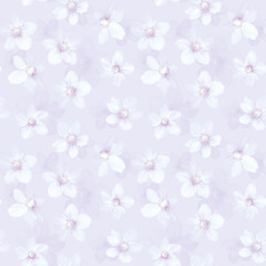 Seamless abstract pink background with anemones