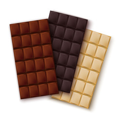 Realistic Detailed 3d Chocolate Set. Vector