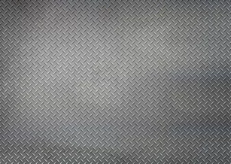 Rolgordijnen White silver metal industrial plate wall diamond steel patterned background © Mirror-images