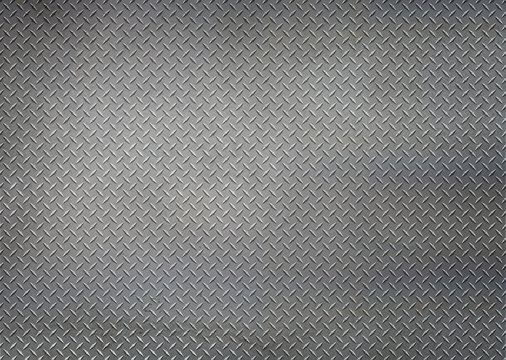 White silver metal industrial plate wall diamond steel patterned background