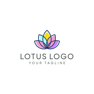 lotus shape flowers logo concepts graphic download vector
