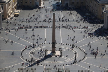 View from St. Peter's Basilica to St. Peter's Square, Vatican Rome Italy