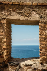 Window on old castle wall