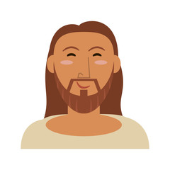 Jesuschrist face cartoon vector illustration graphic design