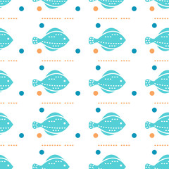 Sea creatures seamless pattern