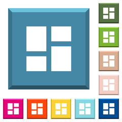 Admin dashboard panels white icons on edged square buttons