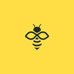 Fototapeta Bee logo vector outline minimalist graphic vector obraz