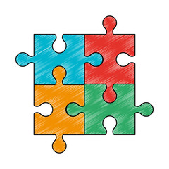 Jigsaw pieces isolated vector illustration graphic design