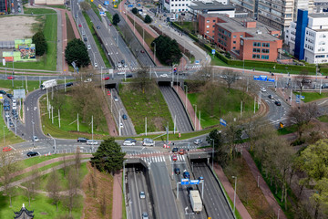 Round junction in urban environment