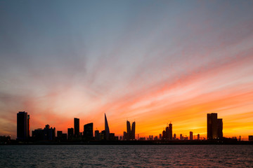 Plakat Bahrain skyline during sunset