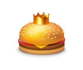 Delicious Burger with Crown