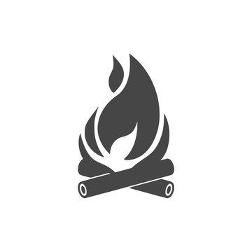 Campfire, bonfire flat icon 
