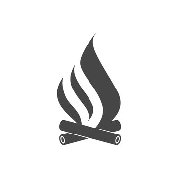 Campfire, bonfire flat icon 