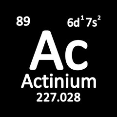 Periodic table element actinium icon.