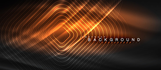 Neon glowing lines, magic energy space light concept, abstract background wallpaper design