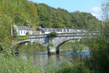 Fototapeta na wymiar Bridge over river Lee, Cork city, Ireland