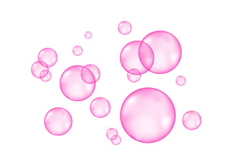 Fizzing air or water pink  bubbles.