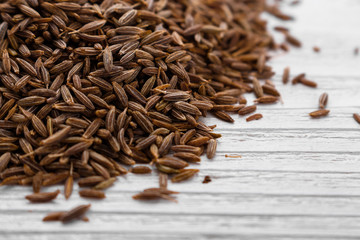 fragrant Zira on a wooden rustic background