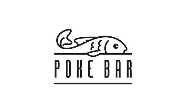 Line Art Poke Bar Logo design inspiration